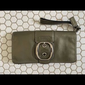 Coach clutch - grey patent leather